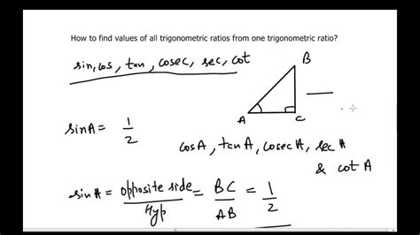 How To Find Values Of All Trigonometric Ratios If One