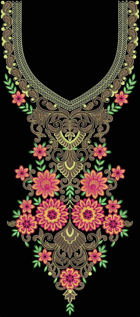 Neck With Slive And Lessid 445 Embfree Embroidery Neck Designs New