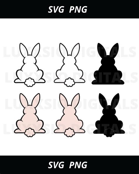 Bunny Silhouette Svg Cute Bunny Svg Digital Files Svg Png Easter