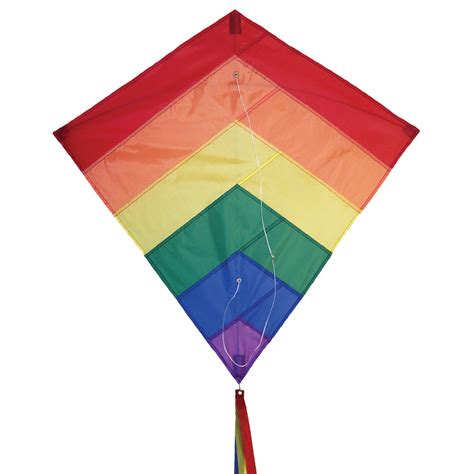 Rainbow Overlay 30 Inch Diamond Kite In The Breeze