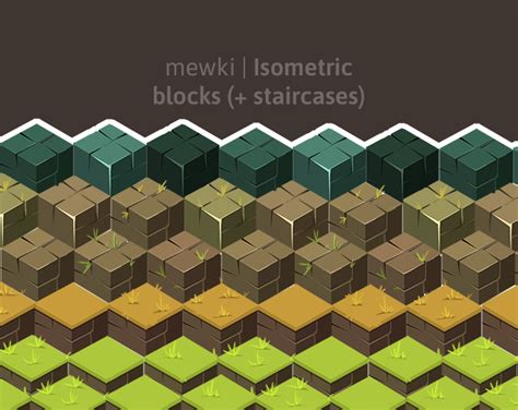 Isometric Ground Blocks Isometric Game Graphics