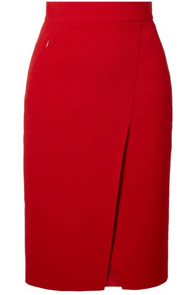 Akris Wrap Effect Wool Crepe Skirt 358 Net A Portercom Lookastic