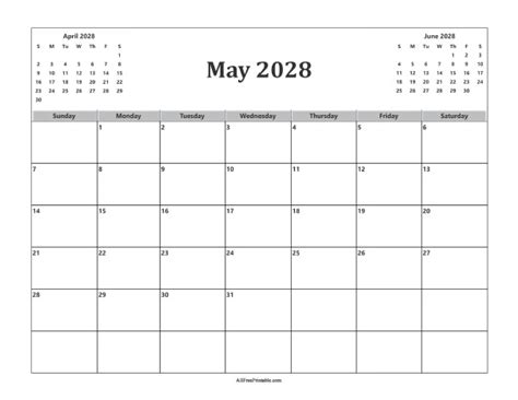 May 2028 Calendar Free Printable