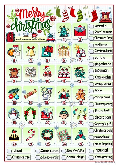 Vocabulary Christmas Time Discussi English Esl Worksheets Pdf And Doc