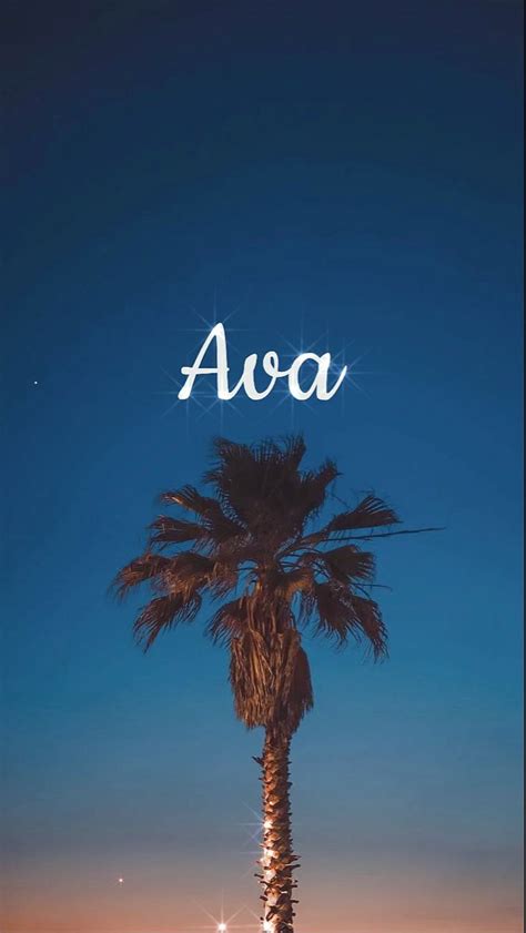 Palm Tree With The Name Ava Wallpaper Name Wallpaper Phone Wallpaper