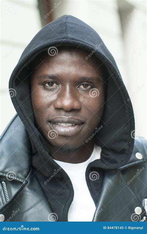 Portrait Of A Young Black Man Wearing Hood Stock Image Image Of