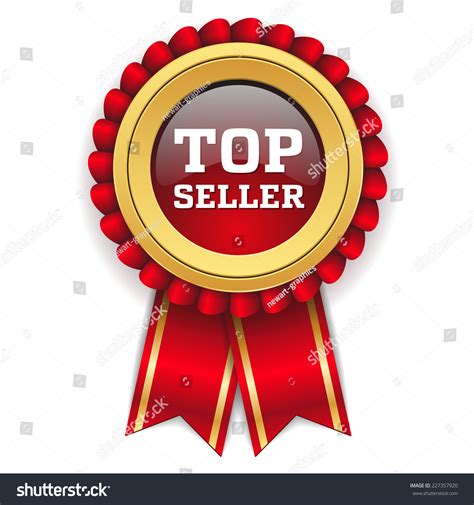 Red Top Seller Badge Gold Border Stock Vector 227357920 Shutterstock