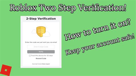 How To Turn On Two Step Verification On Roblox Full Tutorial Youtube