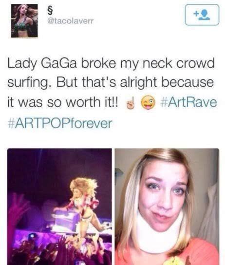 Gaga Crave On Twitter Remember When Lady Gaga Broke Someones Neck