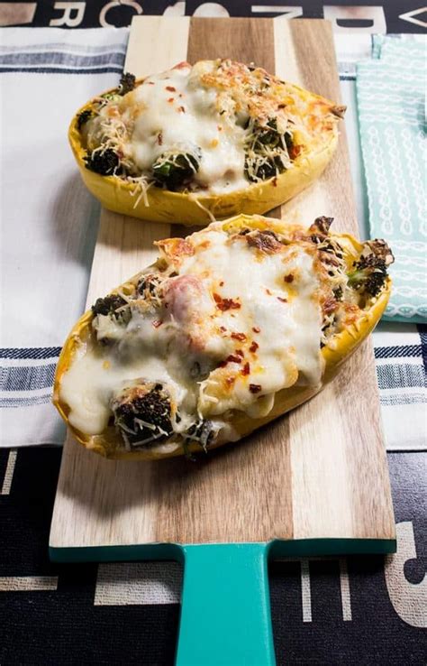 Broccoli Cheese Stuffed Grilled Spaghetti Squash Apples For Cj