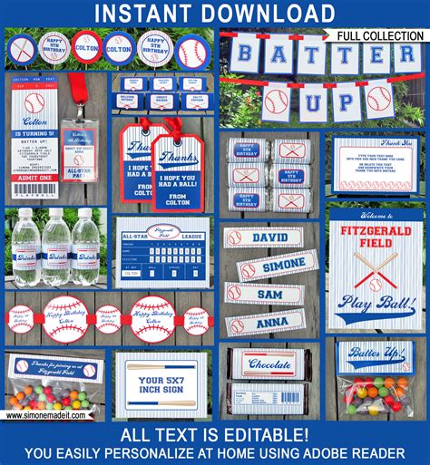 Baseball Party Printables Invitations And Decorations