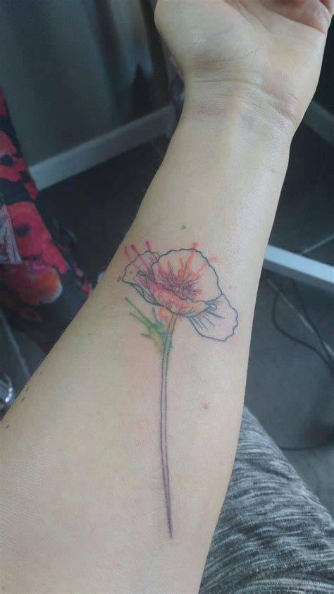 My Unique Watercolour Poppy Tattoo By Amanda Remmington From Mypreciousink
