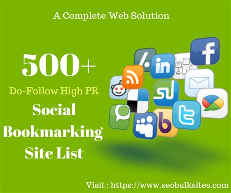 Do Follow Social Bookmarking Sites List Social Bookmarking Bookmarking Sites Social