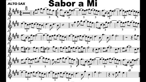 Sabor A Mi I Alto Sax Sheet Music Youtube
