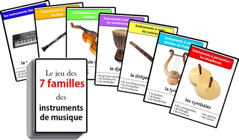 Jeu des sept familles des instruments de musique - 7 familles des