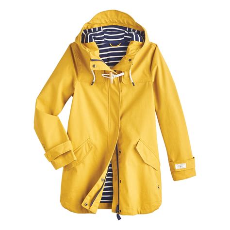 Joules Joules Usa Womens Yellow Coast Raincoat Hooded Raincoat From