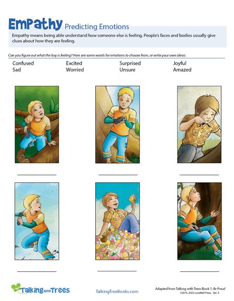 The Empathy And Complex Emotions Worksheet For Studen