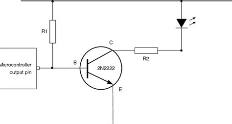 Driving An Led Via A Transistor Npn Driver A Logic 1 Output Is