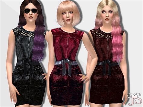 The Sims Resource Javasims Breakout Leather Dress