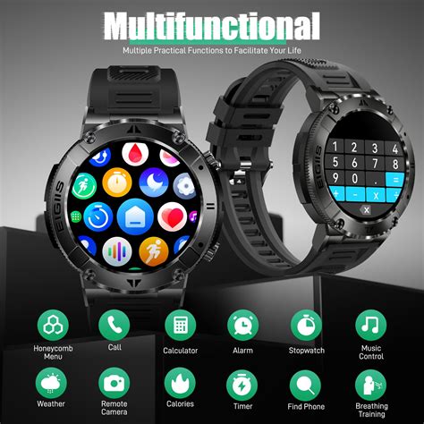 Eigiis Military Smart Watch For Men 1 32” Full Screen Touch 2023 Newes