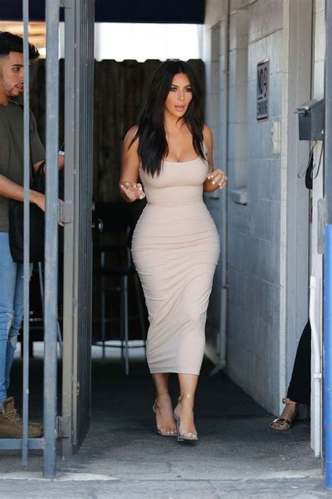 kim kardashian in grey bodycon dress on stylevore