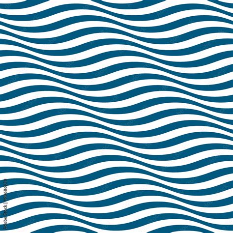 Vetor De Wavy Stripes Seamless Pattern Abstract Fashion Blue And White
