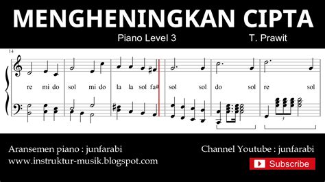 Mengheningkan Cipta Not Balok Piano Level Lagu Wajib Nasional Youtube