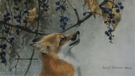 Art Country Canada Robert Bateman Fox And Grapes Lithograph Limited