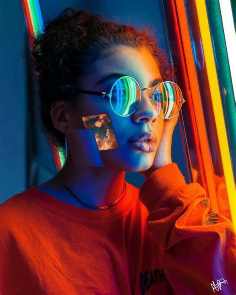 Micaleeam Profiles Neon Photography Portrait Photography Poses