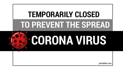 10 Closed Due To Corona Virus Covid19 Printable Signs For Business