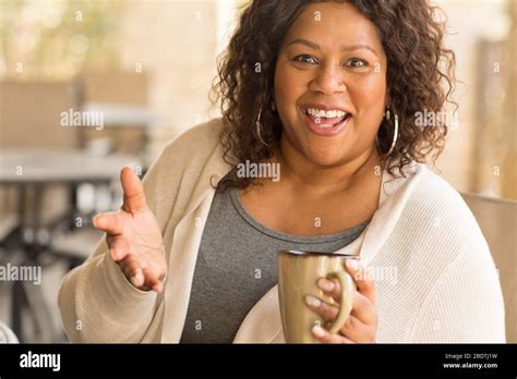 Beautiful Mature African American Woman Smiling And Laughing Stock