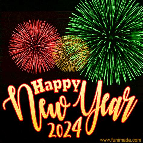 Colorful Fireworks Happy New Year Animated Image For WhatsApp Funimada Com