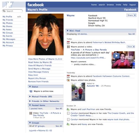 Years Of Facebook Website Design History Images Version Museum
