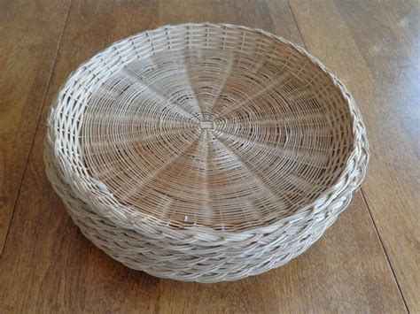 VINTAGE BAMBOO WICKER Rattan Paper Plate Holders Lot Of 8 16 00 PicClick