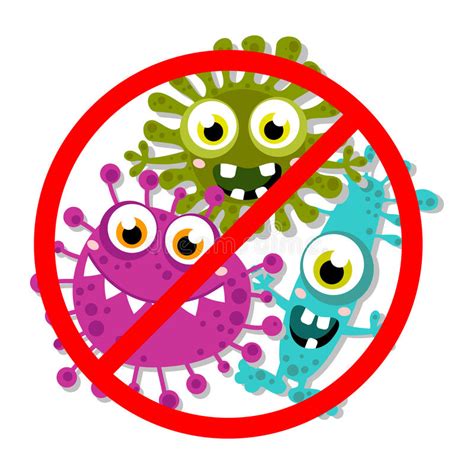 Differenze biologiche tra batteri e virus. Germ, Bacteria, Virus, Microbe, Pathogen Characters. Stock ...