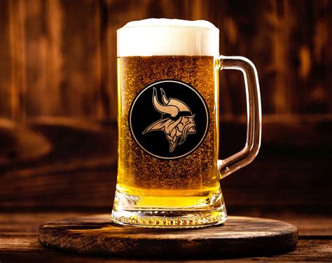Minnesota Vikings Beer Mug Stein Glass Personalized T For Etsy
