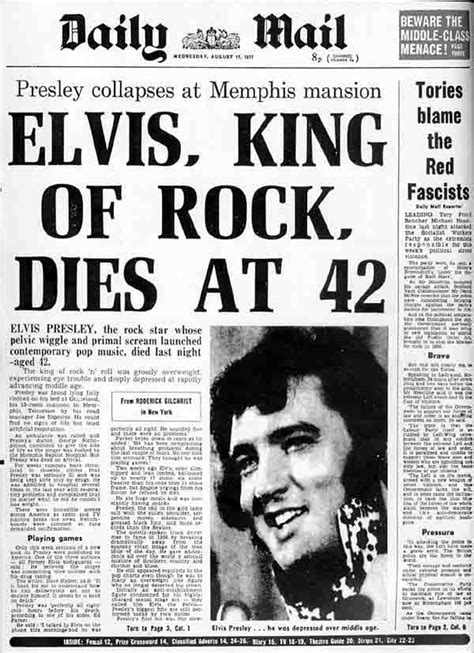 The Newspapers The Day Elvis Died 3 Elvis Presley Pinterest