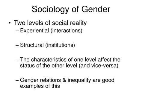 Ppt Sociology Of Gender Powerpoint Presentation Free Download Id