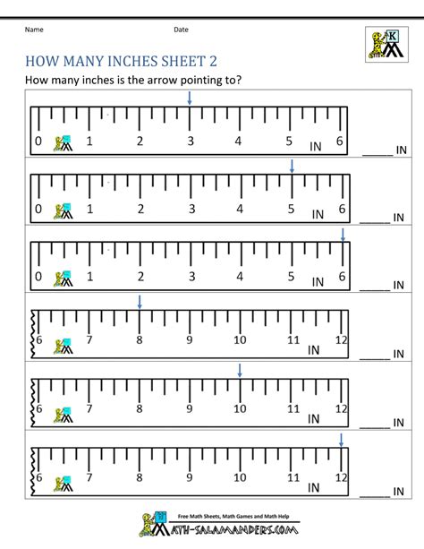 Math Worksheets For Kindergarten Measuring Length