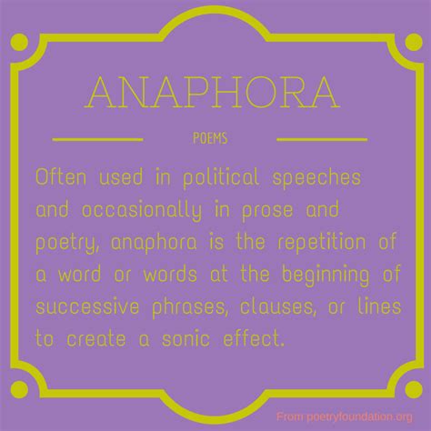 Anaphora Poems