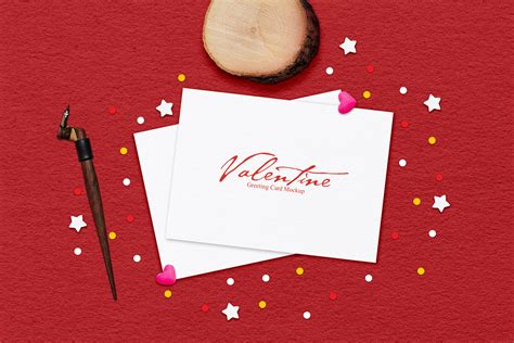 valentine greeting card mockup  mockup