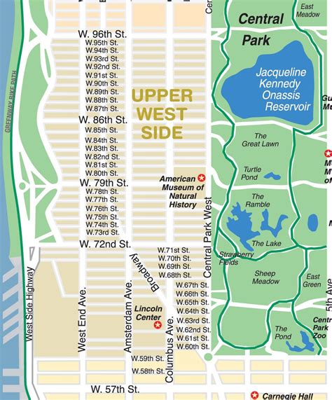 Upper West Side Nyc New York City Map Nyc Map