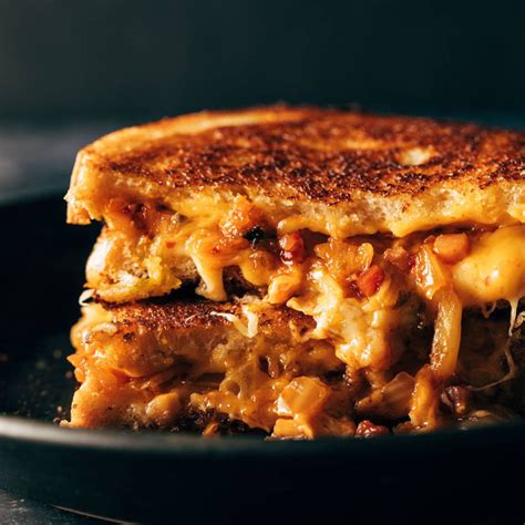Kimchi Grilled Cheese Recipe Pinch Of Yum