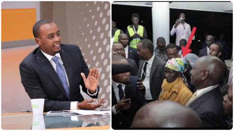 Hussein Mohammed Shoves Away Mama Mboga Who Escorted Ruto To Presidential Debate