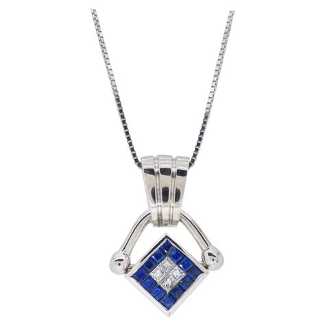 Gold Sapphire And Diamond Pendant Necklace For Sale At 1stdibs