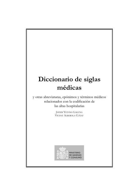 Diccionario De Siglas Medicas Enfermería Udocz