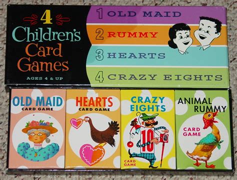 When there are more than five players, tw. 4 CHILDRENS CARD GAME BOXED SET 2002 OLD MAID RUMMY HEARTS CRAZY EIGHTS COMPLETE - Card Games ...