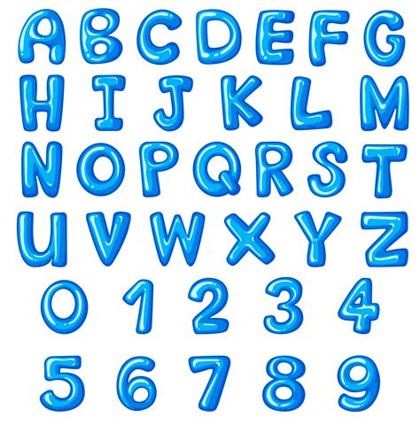 Font Design For English Alphabets And Numbers 416789 Vector Art At Vecteezy