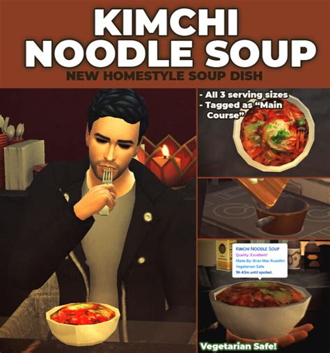 Kimchi Noodle Soup Custom Recipe At Mod The Sims 4 Sims 4 Updates
