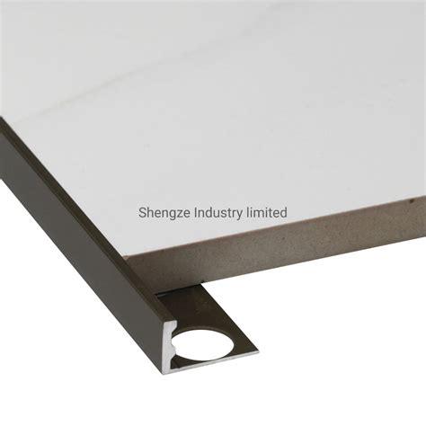 Aluminum Metal Tile Corner Edging Trim For Porcelanato Ceramic Curve